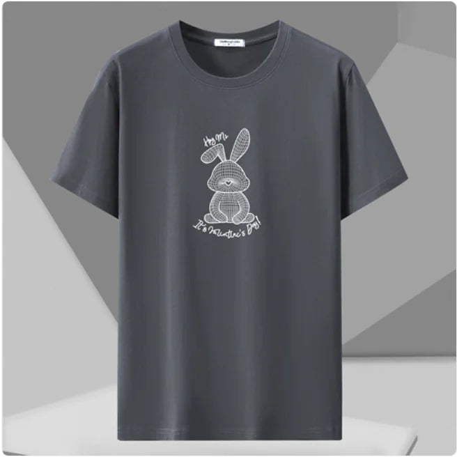 Men's Spring Loose Fit Half-Sleeve T-Shirt (Plus Size)