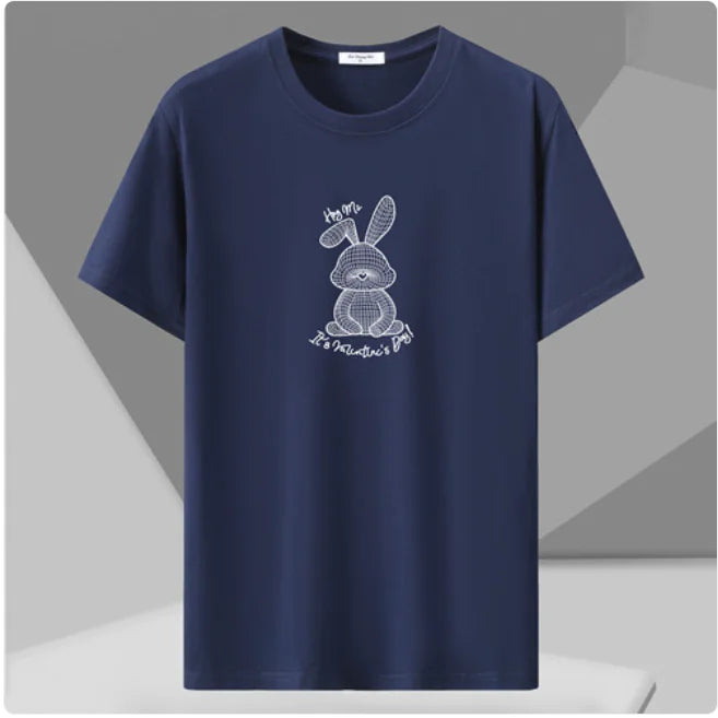 Men's Spring Loose Fit Half-Sleeve T-Shirt (Plus Size)