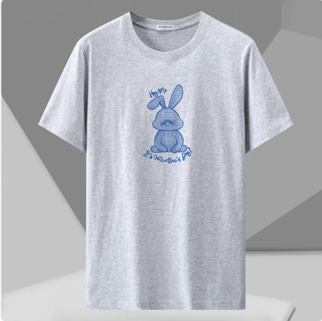 Men's Spring Loose Fit Half-Sleeve T-Shirt (Plus Size)