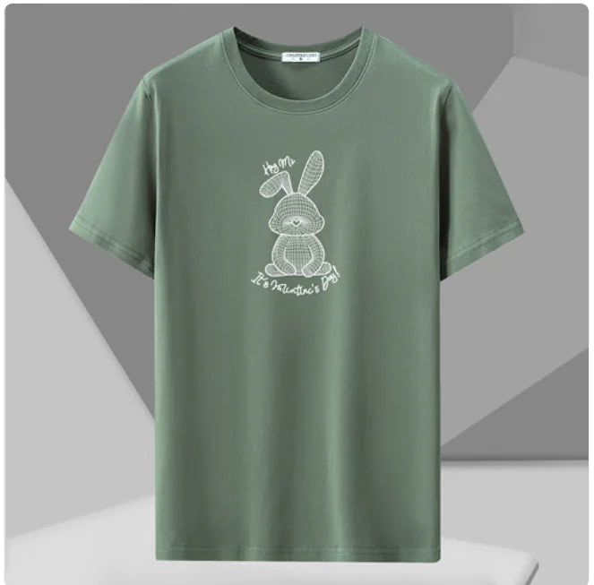 Men's Spring Loose Fit Half-Sleeve T-Shirt (Plus Size)