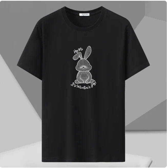 Men's Spring Loose Fit Half-Sleeve T-Shirt (Plus Size)