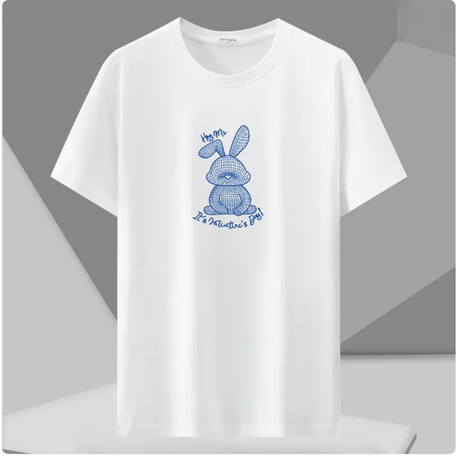 Men's Spring Loose Fit Half-Sleeve T-Shirt (Plus Size)