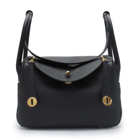 Elegant Lychee-Pattern Cowhide Messenger Bag with Wide Shoulder Strap
